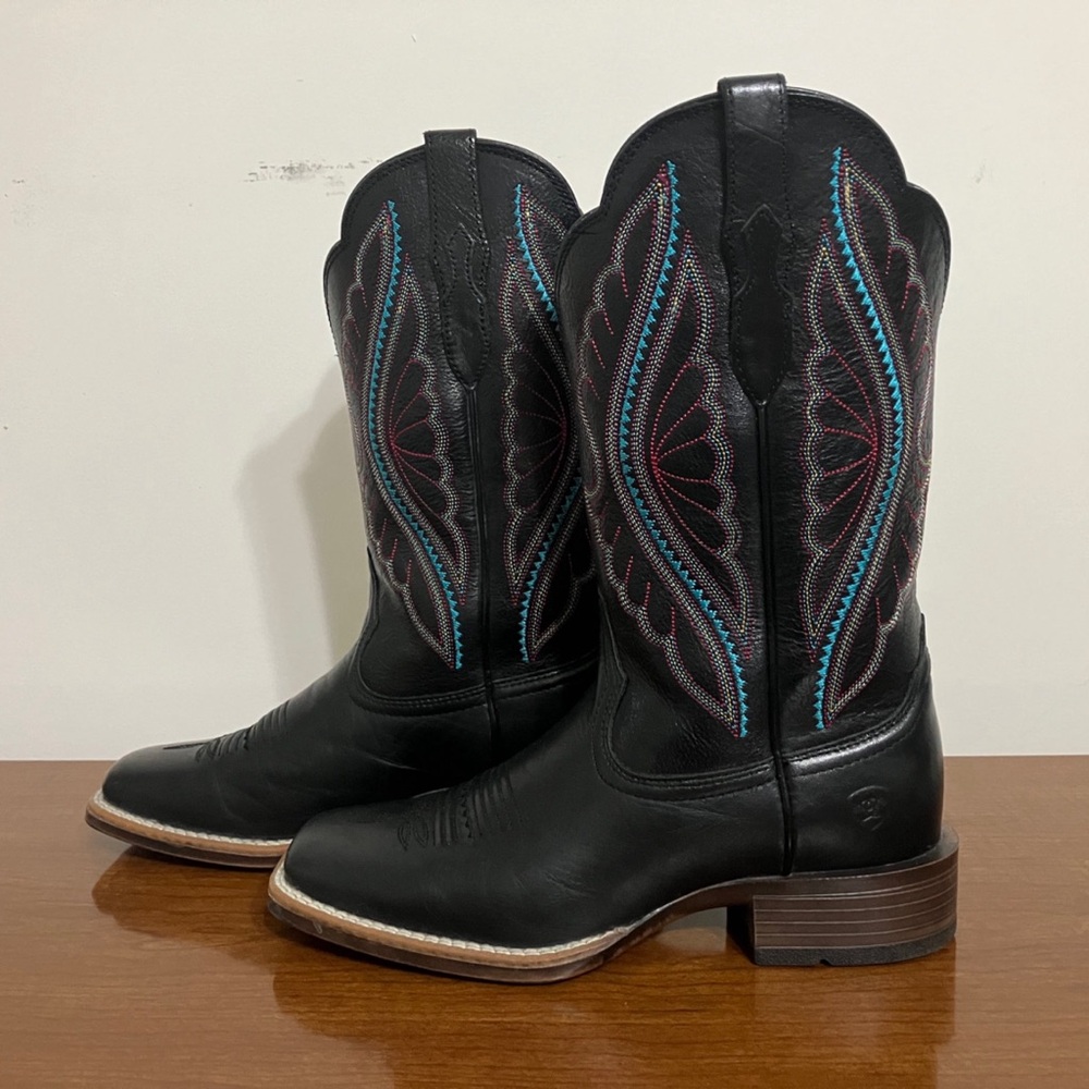 ARIAT PrimeTime Women’s Cowboy Boots True Black Size 5.5 B Excellent Condition